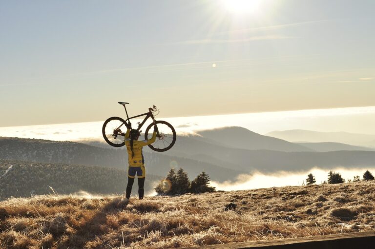 bike, cycling, cyclist, sport, performance, will, nature, mountains, mountain, country, hills, travel, emotion, win